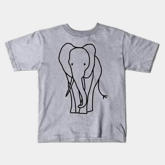 Big Elephant Outline Graphic Kids T-Shirt by ellenhenryart